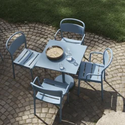 Muuto Linear Steel Spisebordsstol med Armlán Grå