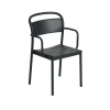 Muuto Linear Steel Spisebordsstol med Armlán Sort