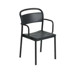 Muuto Linear Steel Spisebordsstol med Armlán Sort