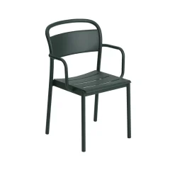Muuto Linear Steel Spisebordsstol med Armlán Mørk Grøn