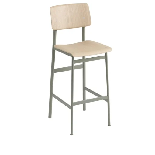 Muuto Loft Barstol Eg/Støvet Grøn H108,5
