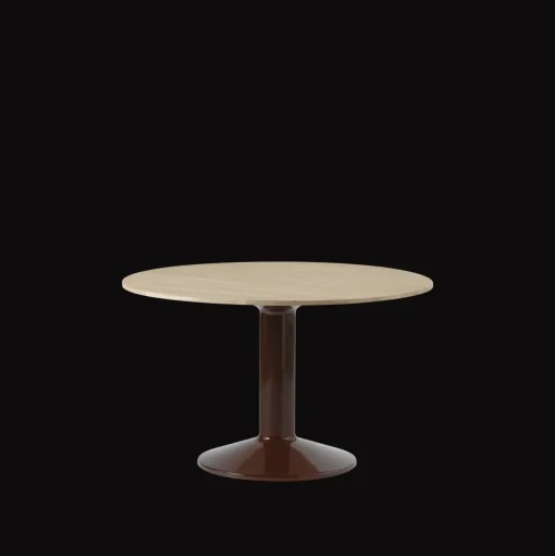 Muuto Midst SpisebordØ120 Olieret Eg/Mørkerød