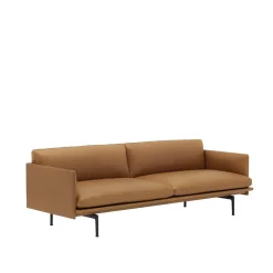 Muuto Outline 3-personers Sofa Láder/Cognac/Sort