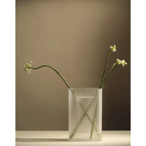 Muuto Ridge Vase H48,5 Hvid/Frostet Glas