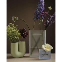 Muuto Ridge Vase H16,5 Taupe/Frostet Glas