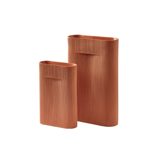 Muuto Ridge Vase H48,5 Terracotta