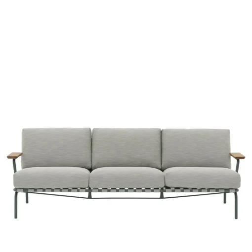Muuto Settle Udendørs 3-Personers Sofa Ribbed Weave 2/Mørkegrøn