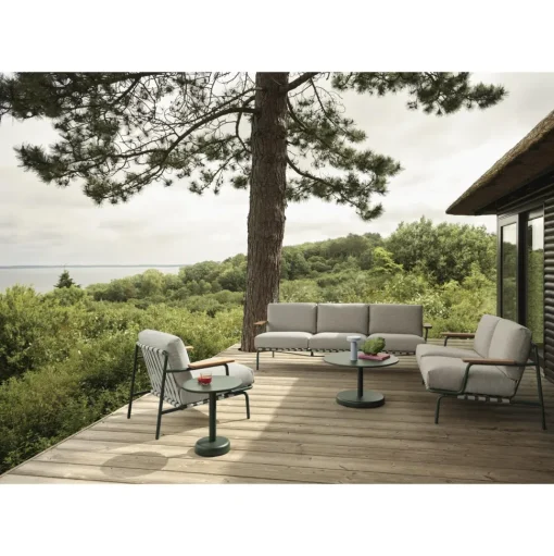 Muuto Settle Udendørs 3-Personers Sofa Ribbed Weave 2/Mørkegrøn