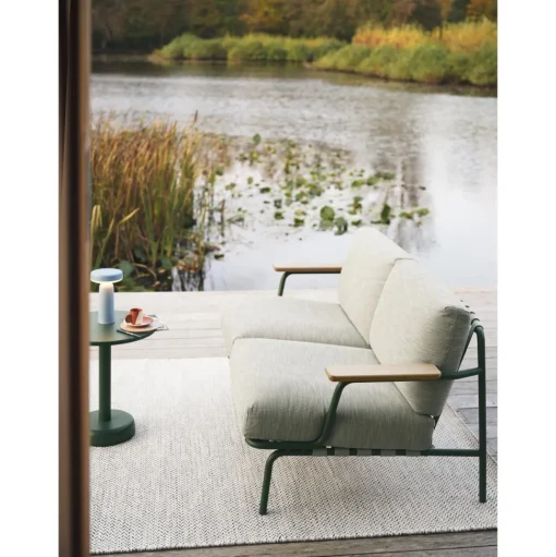 Muuto Settle Udendørs 2-Personers Sofa Ribbed Weave 2/Mørkegrøn