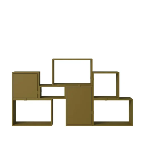 Muuto Stacked Bogreol Konfiguration 6 Brungrøn