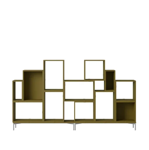 Muuto Stacked Bogreol Konfiguration 3 Brungrøn