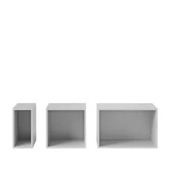 Muuto Stacked Hyldesystem Med Bagplade Medium Grå
