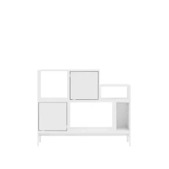 Muuto Stacked Reol System Mellem med Dør Hvid