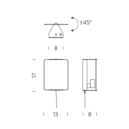 Nemo Applique À Volet Pivotant Váglampe E14 Hvid/Rød