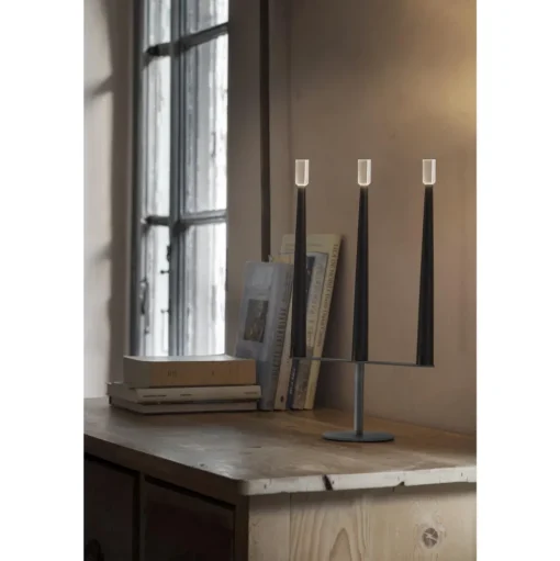 Nemo Sorrento Bordlampe Stor Sort/Grå