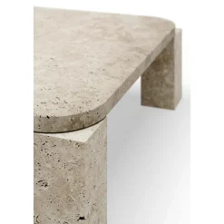 New Works Atlas Sofabord 820x820 Unfilled Travertine