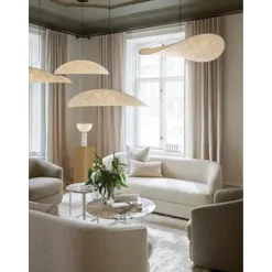 New Works Florence SidebordØ50 Hvid Viola Marmor med Hvid Stel