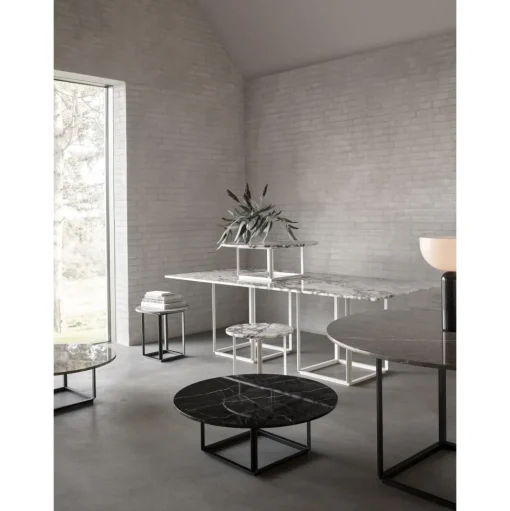 New Works Florence SofabordØ90 Sort Marquina Marmor