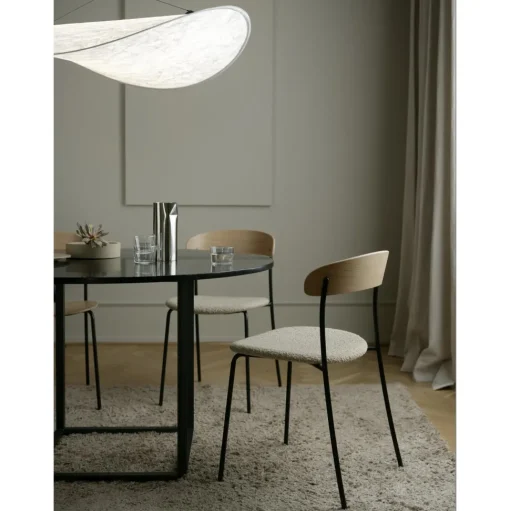 New Works Florence SpisebordØ120 Sort Marquina Marmor m. Sort Stel