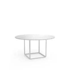 New Works Florence SpisebordØ145 White Carrera Marmor m. Hvid Stel