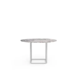 New Works Florence SpisebordØ120 White Viola Marmor m. Hvid Stel