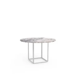 New Works Florence SpisebordØ120 White Viola Marmor m. Hvid Stel