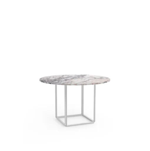New Works Florence SpisebordØ120 White Viola Marmor m. Hvid Stel