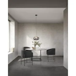 New Works Florence SpisebordØ120 White Viola Marmor m. Hvid Stel