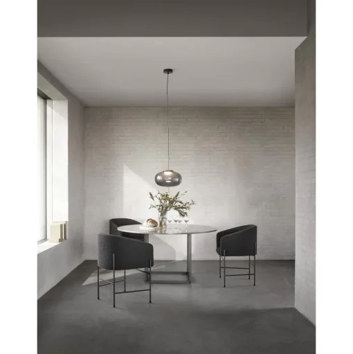 New Works Florence SpisebordØ120 White Viola Marmor m. Hvid Stel