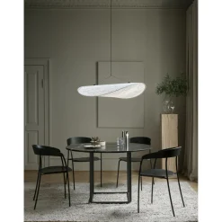 New Works Florence SpisebordØ120 White Viola Marmor m. Hvid Stel