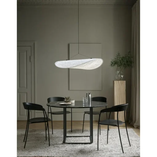 New Works Florence SpisebordØ120 White Viola Marmor m. Hvid Stel