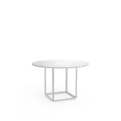 New Works Florence SpisebordØ120 White Carrera Marmor m. Hvid Stel