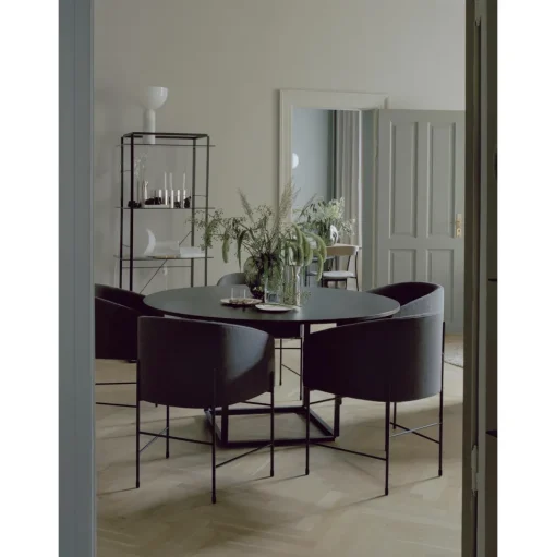 New Works Florence SpisebordØ120 White Carrera Marmor m. Hvid Stel