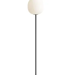 NEW WORKS Lantern Gulvlampe M. Sort Fod & Matteret Hvid Opal Glas