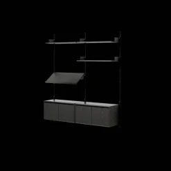 New Works Living Shelf Reol Med Døre Lav Sort Ask