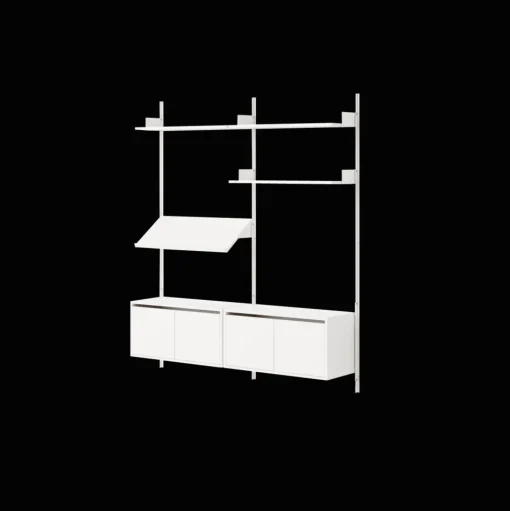New Works Living Shelf Reol Med Døre Lav Hvid