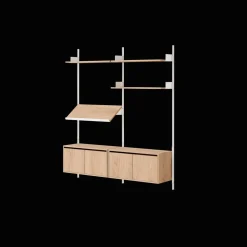 New Works Living Shelf Reol Med Døre Lav Eg