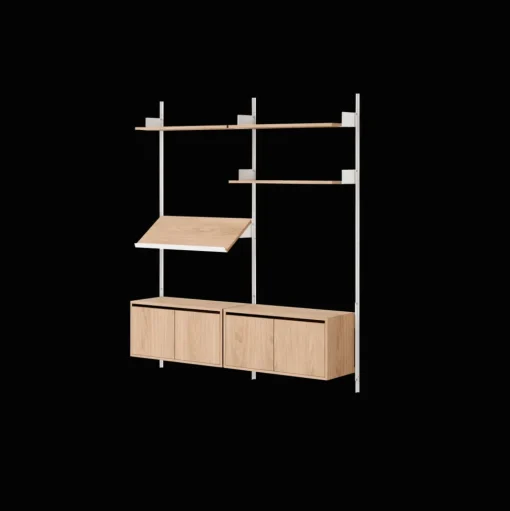 New Works Living Shelf Reol Med Døre Lav Eg