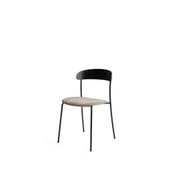New Works Missing Spisebordsstol Sort Eg/Láder Polstret Almond 30256
