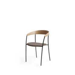 New Works Missing Spisebordsstol med Armlán Eg/Barnum Dark Taupe