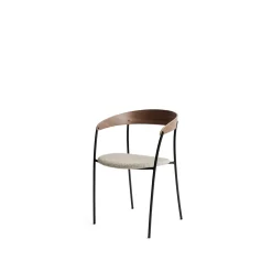 New Works Missing Spisebordsstol med Armlán Valnød/Barnum Sand