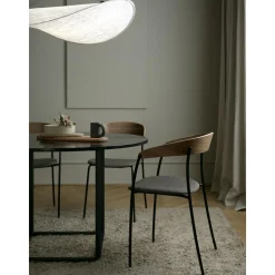 New Works Missing Spisebordsstol med Armlán Valnød/Barnum Hemp