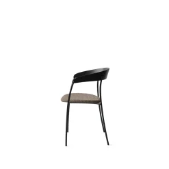 New Works Missing Spisebordsstol med Armlán Sort Eg/Barnum Dark Taupe