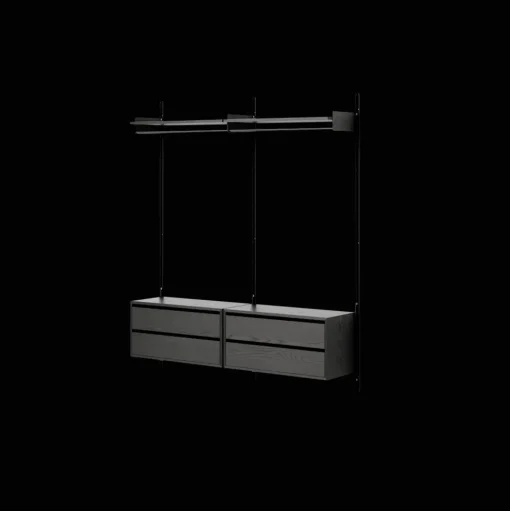 New Works Wardrobe Shelf 2 Reol Med Skuffer Sort Ask