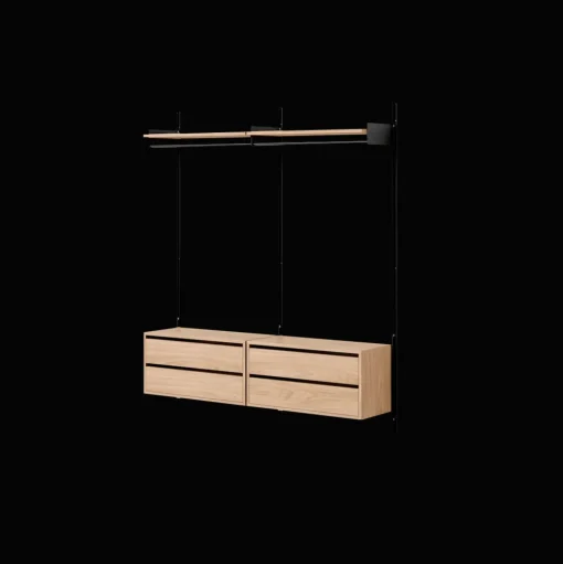 New Works Wardrobe Shelf 2 Reol Med Skuffer Eg/Sort