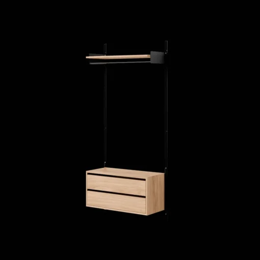 New Works Wardrobe Shelf 1 Reol Med Skuffer Eg/Sort