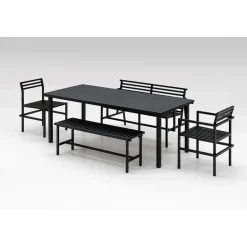 NINE 19 Outdoors Havebord 200,5x90 Sort