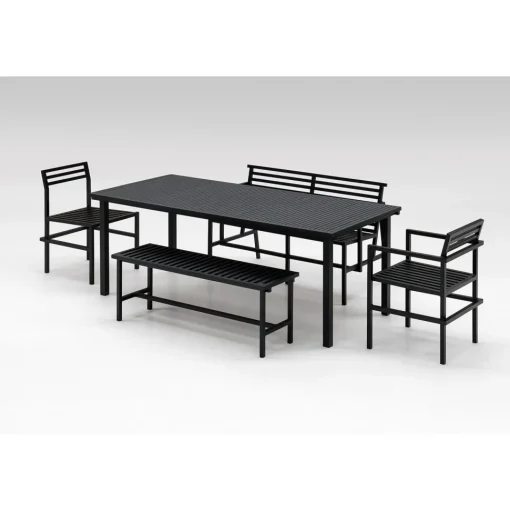 NINE 19 Outdoors Havebord 200,5x90 Sort
