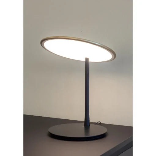NINE Disc Bordlampe Børstet Messing/Sort