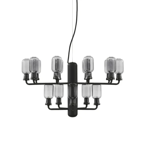 Normann Copenhagen Amp Lysekrone Lille Røgfarvet & Sort